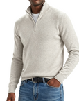 Mivanity Men's Quarter-Zip Stand-Up Collar Polo Shirt
