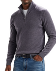 Mivanity Men's Quarter-Zip Stand-Up Collar Polo Shirt
