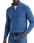 Mivanity Men's Quarter-Zip Stand-Up Collar Polo Shirt