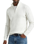 Mivanity Men's Quarter-Zip Stand-Up Collar Polo Shirt