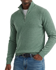 Mivanity Men's Quarter-Zip Stand-Up Collar Polo Shirt