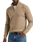 Mivanity Men's Quarter-Zip Stand-Up Collar Polo Shirt