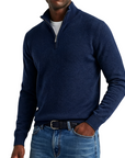 Mivanity Men's Quarter-Zip Stand-Up Collar Polo Shirt