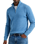 Mivanity Men's Quarter-Zip Stand-Up Collar Polo Shirt