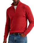 Mivanity Men's Quarter-Zip Stand-Up Collar Polo Shirt