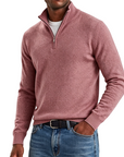 Mivanity Men's Quarter-Zip Stand-Up Collar Polo Shirt