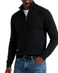Mivanity Men's Quarter-Zip Stand-Up Collar Polo Shirt