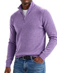 Mivanity Men's Quarter-Zip Stand-Up Collar Polo Shirt