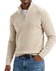 Mivanity Men's Quarter-Zip Stand-Up Collar Polo Shirt