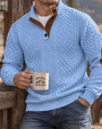 MIVANITY Highland Heritage Knit Henley Sweater Rugged Outdoor Style With Timeless Comfort