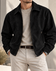 MIVANITY Men's Alder Faux Suede Zip-Up Jacket