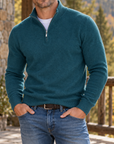 MIVANITY Men’s Northfield Quarter-Zip Knit Sweater