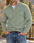 MIVANITY Men’s Northfield Quarter-Zip Knit Sweater