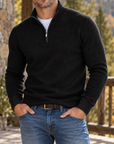 MIVANITY Men’s Northfield Quarter-Zip Knit Sweater