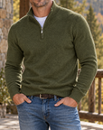MIVANITY Men’s Northfield Quarter-Zip Knit Sweater