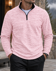 MIVANITY Men's Textured Quarter-Zip Casual Pullover