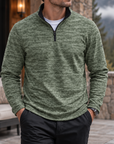 MIVANITY Men's Textured Quarter-Zip Casual Pullover
