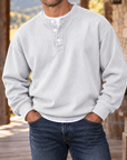 MIVANITY Men’s Westbrook Ribbed Henley Long Sleeve Shirt