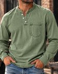 MIVANITY Vintage Forge Henley Shirt Rugged Style Meets Everyday Comfort