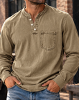 MIVANITY Vintage Forge Henley Shirt Rugged Style Meets Everyday Comfort