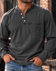 MIVANITY Vintage Forge Henley Shirt Rugged Style Meets Everyday Comfort