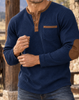 MIVANITY Vintage Ranch Waffle Henley Shirt Rugged Heritage Style With Timeless Comfort