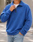 Mivanity Men's Textured Quarter Zip Pullover Casual Lightweight Stand Collar Sweatshirt