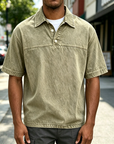 Mivanity Acid Wash Cotton Polo Shirts