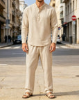 Mivanity Casual 2 Pieces Henley Shirts Sets