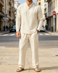 Mivanity Casual 2 Pieces Henley Shirts Sets