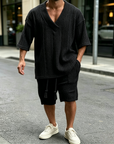 Mivanity Casual Cable Knit T-shirt Sets