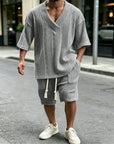 Mivanity Casual Cable Knit T-shirt Sets