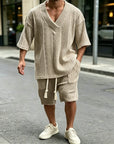 Mivanity Casual Cable Knit T-shirt Sets