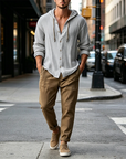 Mivanity Casual Cotton Linen Hooded Top