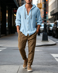 Mivanity Casual Cotton Linen Hooded Top
