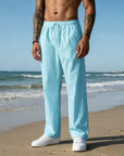 Mivanity Casual Loose Fit Cotton Linen Straight Pants