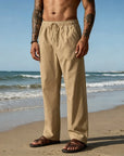 Mivanity Casual Loose Fit Cotton Linen Straight Pants