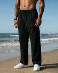 Mivanity Casual Loose Fit Cotton Linen Straight Pants