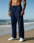 Mivanity Casual Loose Fit Cotton Linen Straight Pants