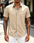 Mivanity Casual Plaid Splicing Shirts