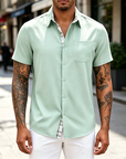 Mivanity Casual Plaid Splicing Shirts