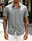 Mivanity Casual Plaid Splicing Shirts