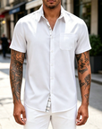 Mivanity Casual Plaid Splicing Shirts