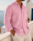 Mivanity Casual Simple Cotton Lapel Long-Sleeved Shirt