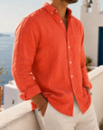 Mivanity Casual Simple Cotton Lapel Long-Sleeved Shirt