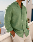 Mivanity Casual Simple Cotton Lapel Long-Sleeved Shirt