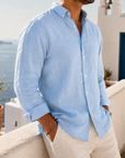Mivanity Casual Simple Cotton Lapel Long-Sleeved Shirt