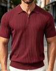 Mivanity Casual Stretch Ribbed Knit Polo Shirts