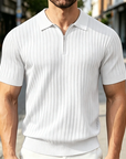 Mivanity Casual Stretch Ribbed Knit Polo Shirts