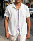 Mivanity Casual Striped Textured Shirts